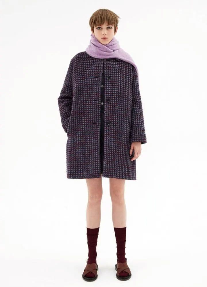 【タカミー】A.P.C アーペーセー ジャガードロングコート ツイード