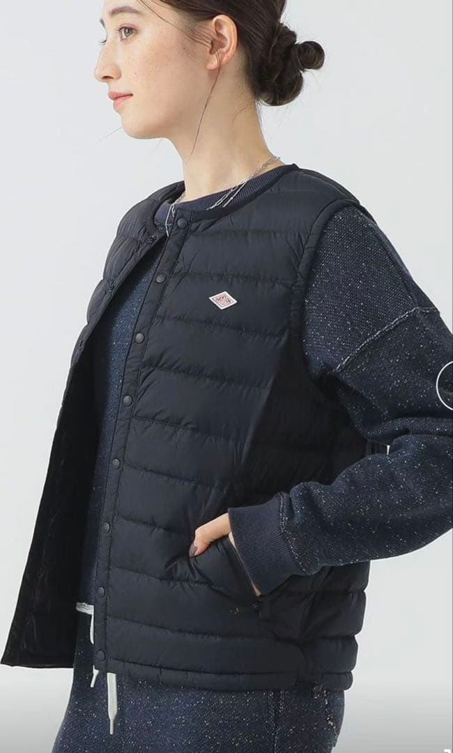 ◉新品DANTONダントン インナーダウン クルーネックベスト（BLACK）