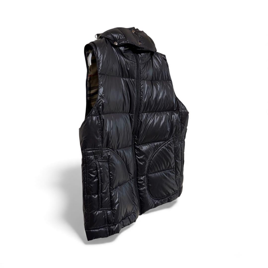 最終価格N-560 希少サイズ　バーバリーロンドン　ダウンベスト　ブラック　46