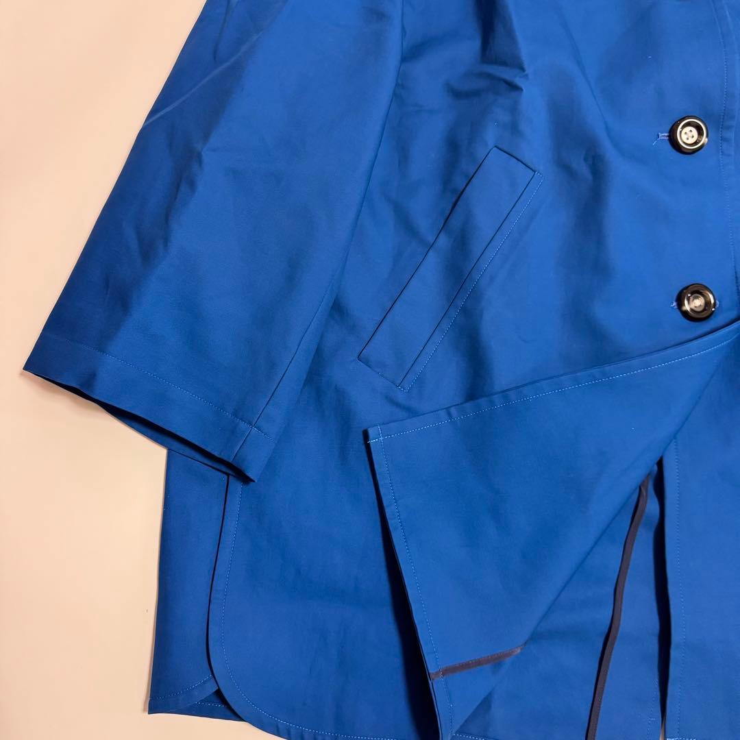 エンフォルド　enfold ステンカラーボックスコート　トレンチコート　青