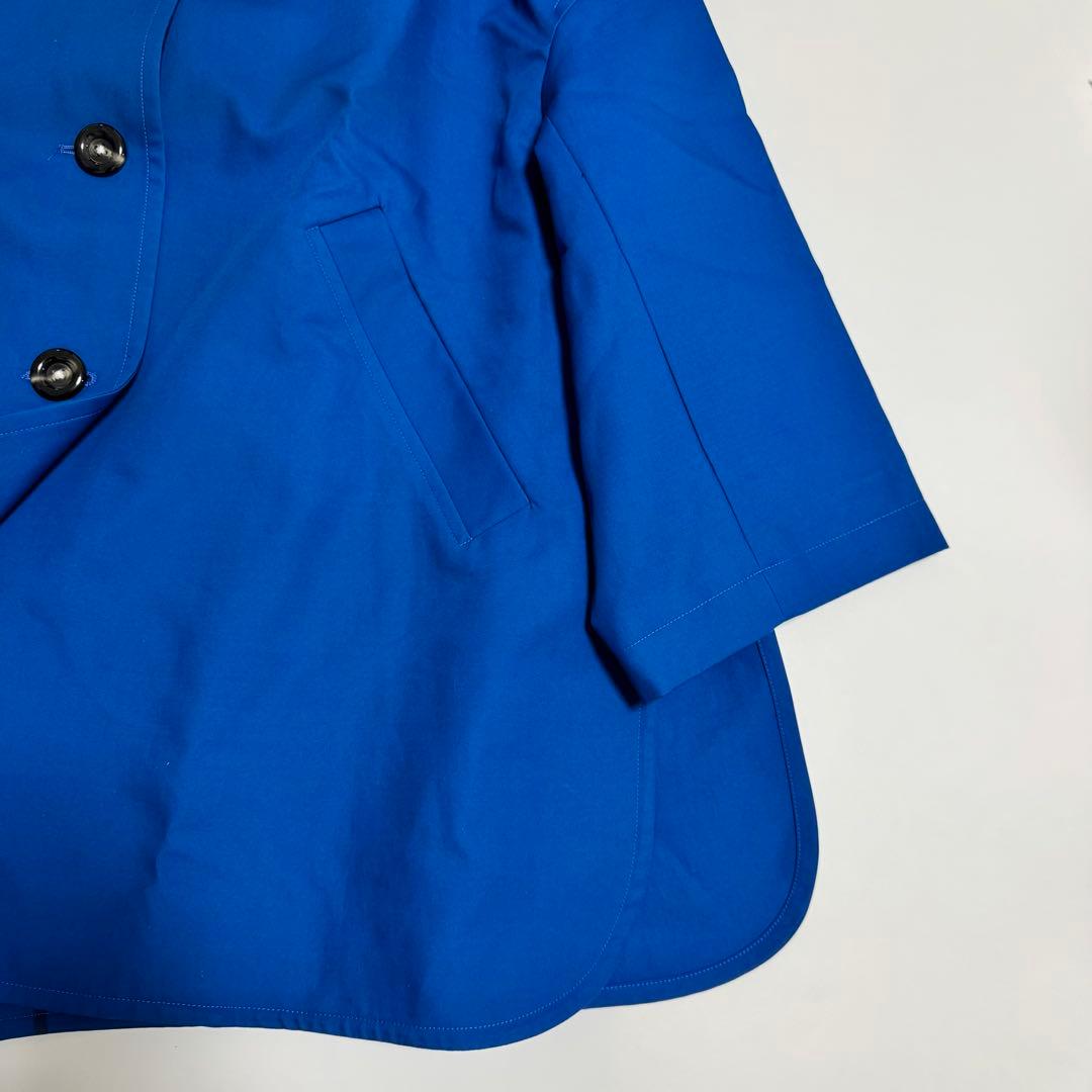 エンフォルド　enfold ステンカラーボックスコート　トレンチコート　青