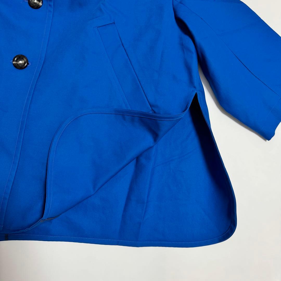 エンフォルド　enfold ステンカラーボックスコート　トレンチコート　青