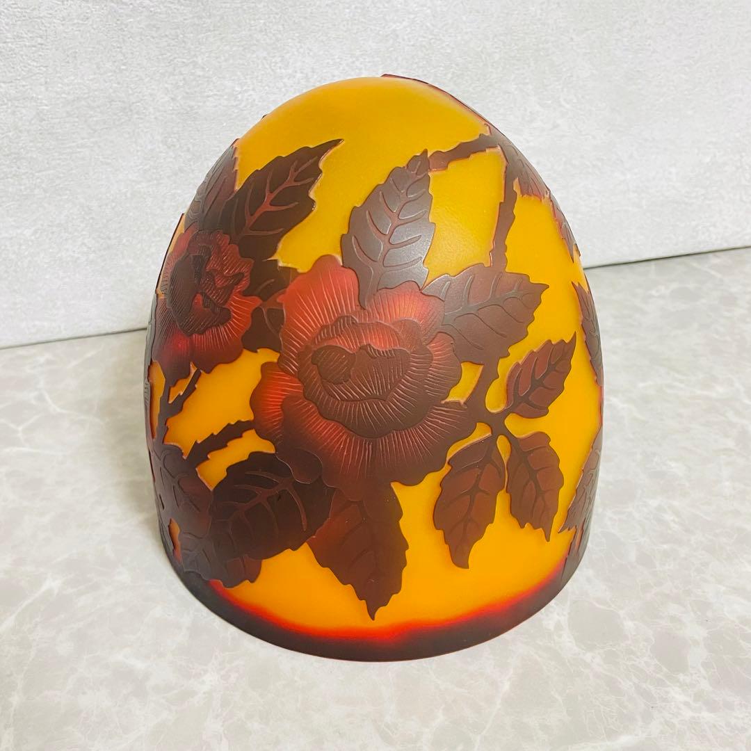 希少 ガレ風 スタンドライト スタンドライプ バラ 薔薇柄 アンティーク レトロ