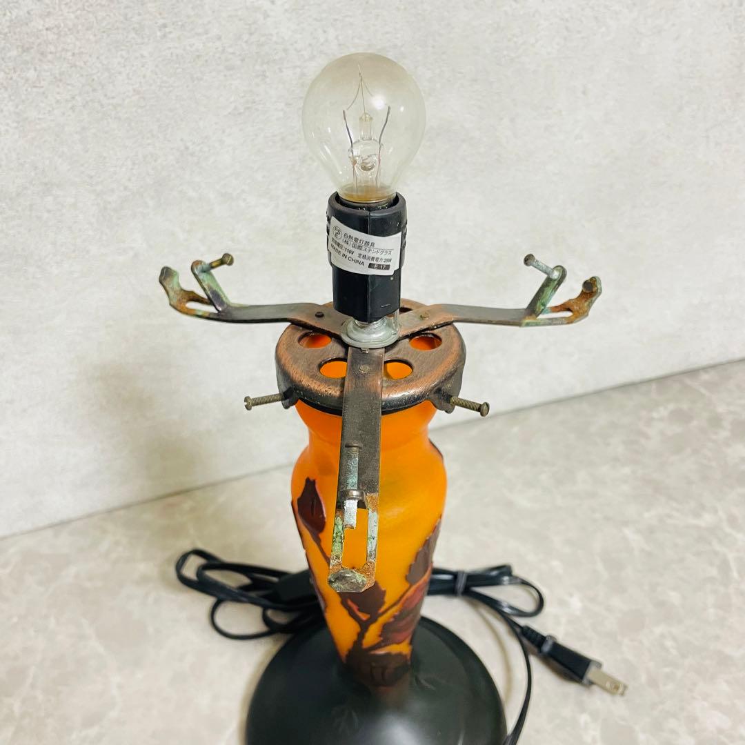 希少 ガレ風 スタンドライト スタンドライプ バラ 薔薇柄 アンティーク レトロ