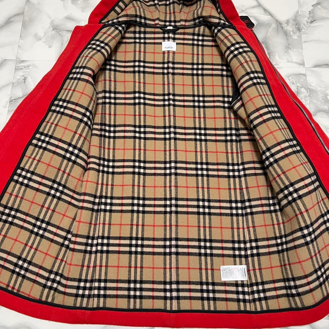 【美品】バーバリー　ダッフルコート　ノバチェック　裏地総柄　ロゴボタン　レッド