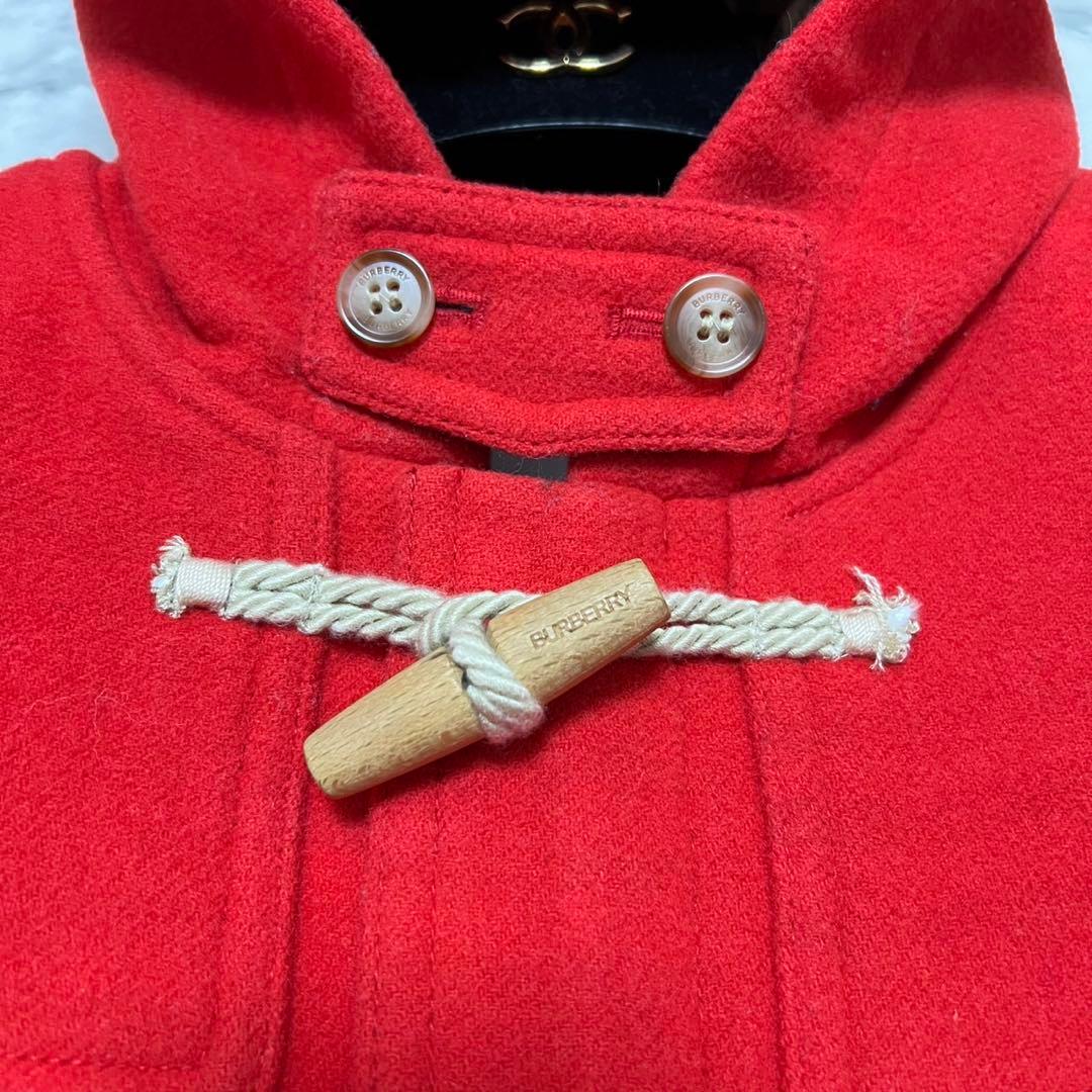【美品】バーバリー　ダッフルコート　ノバチェック　裏地総柄　ロゴボタン　レッド
