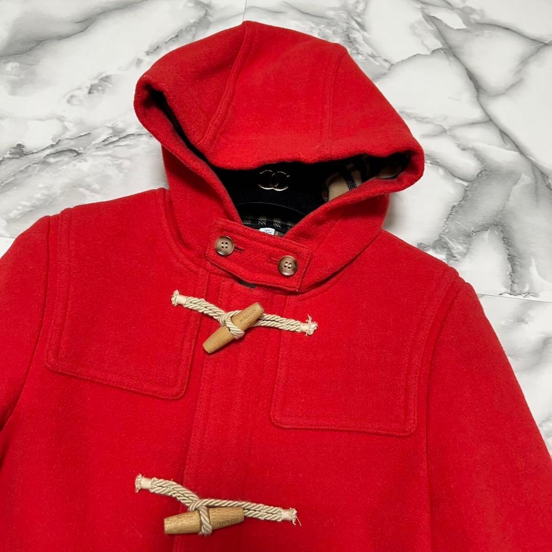 【美品】バーバリー　ダッフルコート　ノバチェック　裏地総柄　ロゴボタン　レッド