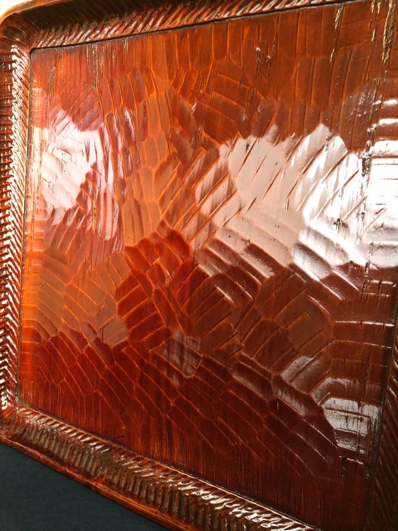 《レ》伝統工芸 讃岐彫 四方膳5客 讃岐膳 会席膳 刳抜 ② 251119え4