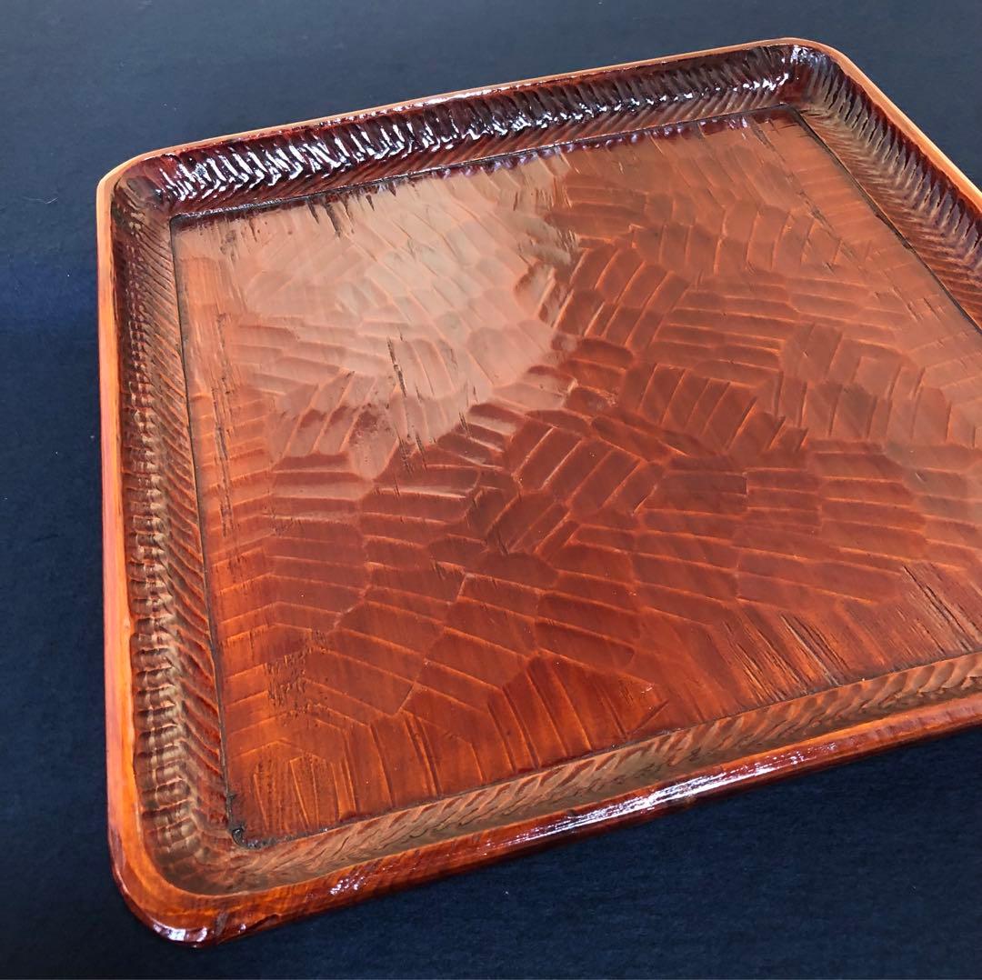 《レ》伝統工芸 讃岐彫 四方膳5客 讃岐膳 会席膳 刳抜 ② 251119え4