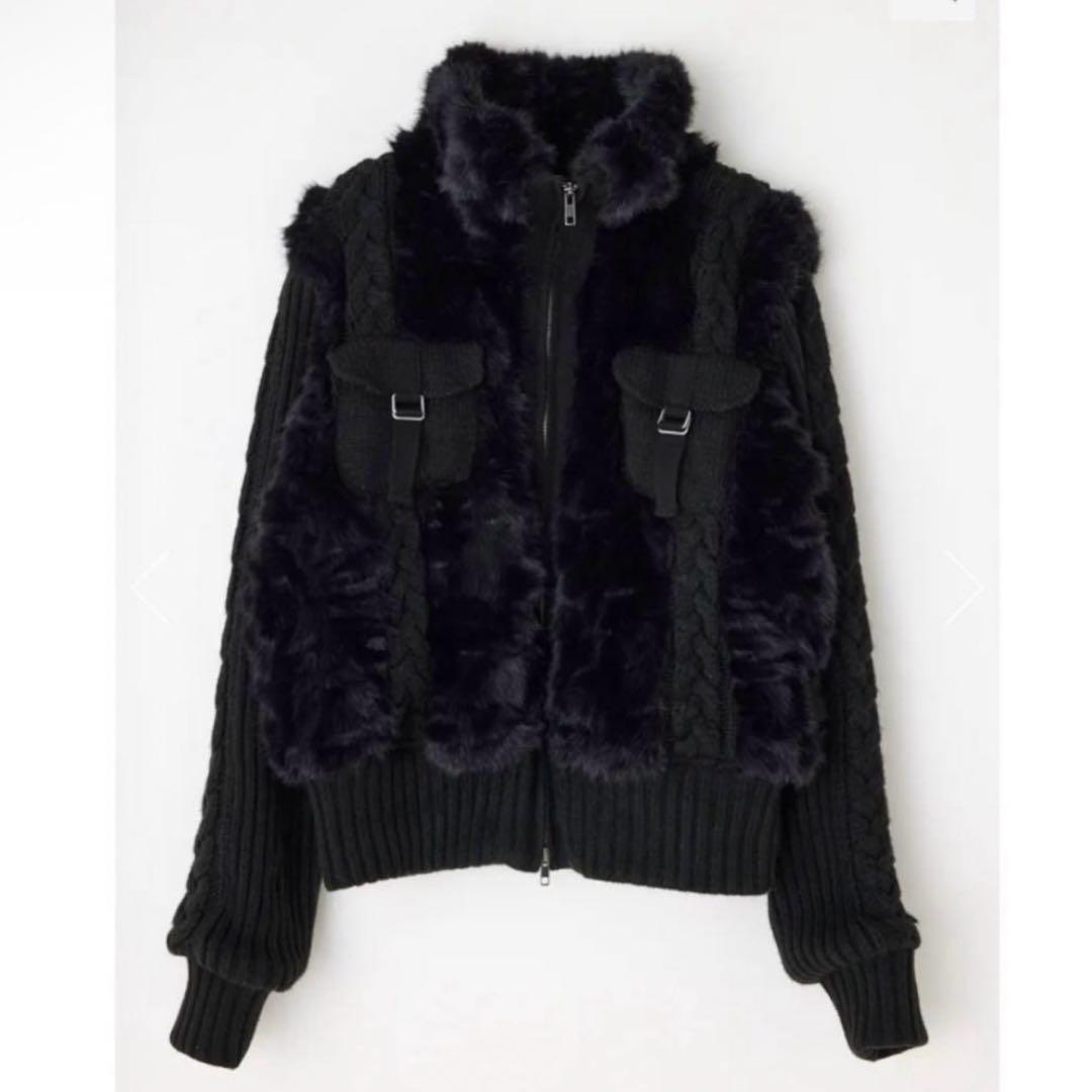 【完売品】laguagem CABLE KNIT FAUX FUR ブルゾン