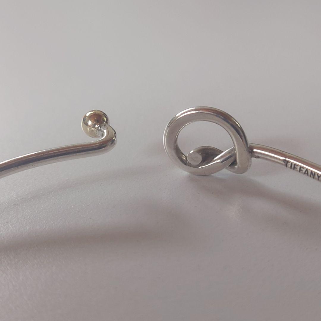 未使用に近い ティファニー バングル フック&アイ コンビ K18YG 17号