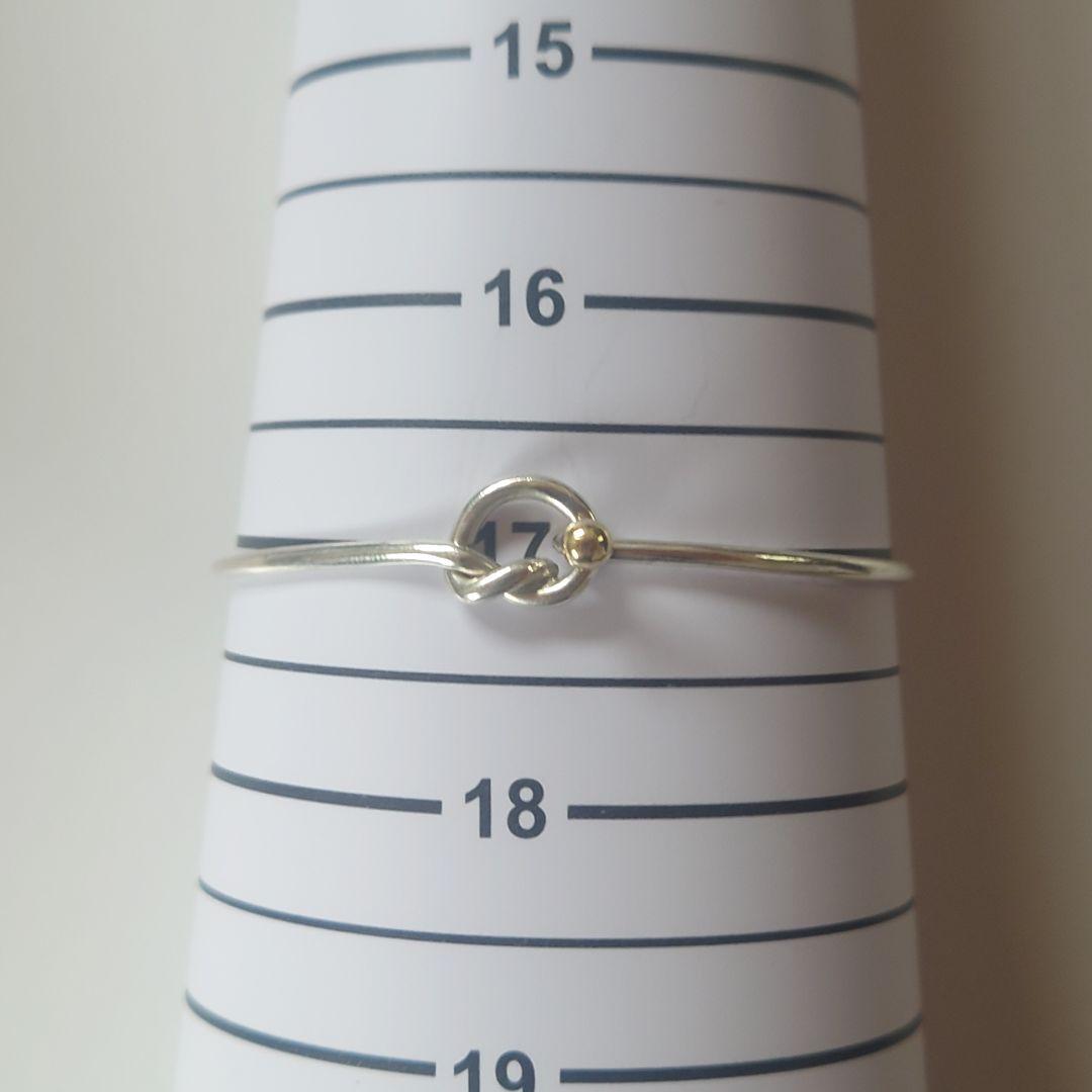 未使用に近い ティファニー バングル フック&アイ コンビ K18YG 17号