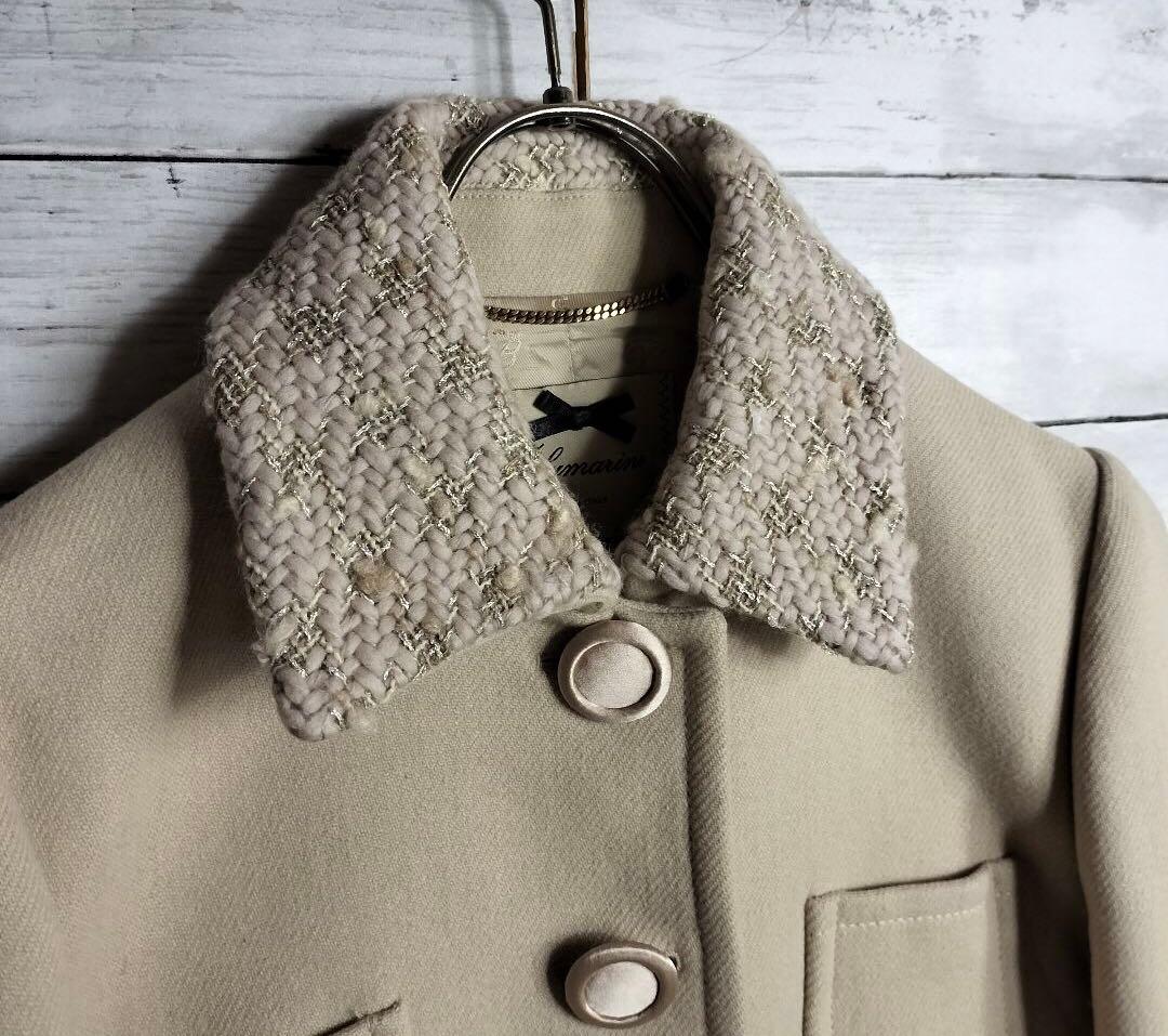 イタリア製 BLUMARINE ブルマリン ツイードジャケット 切り替え ウール