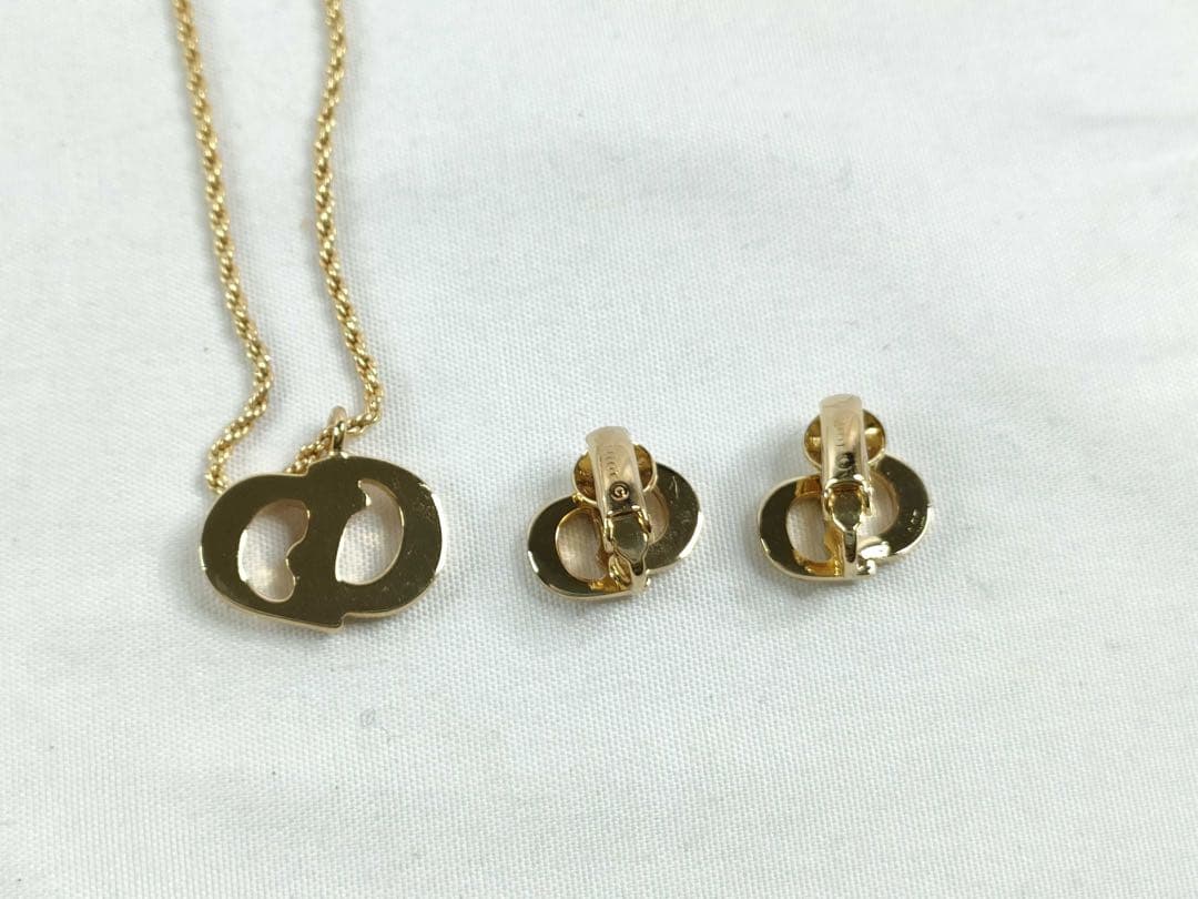 Christian Dior 箱あり ゴールド イヤリング ネックレス 美品