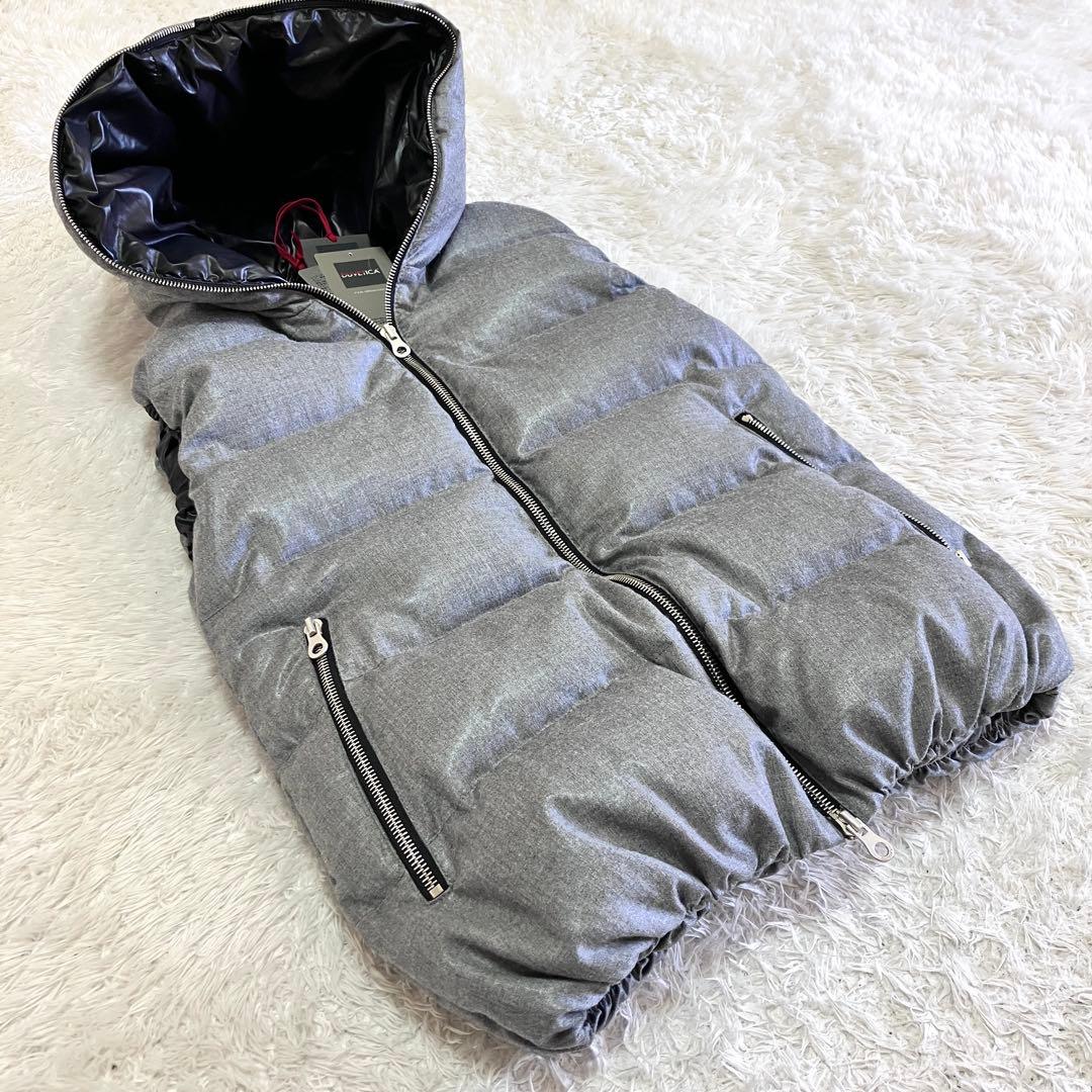 未使用級 デュベティカ 別注 ダウン ベスト カシミヤ FEBEDUE グレー