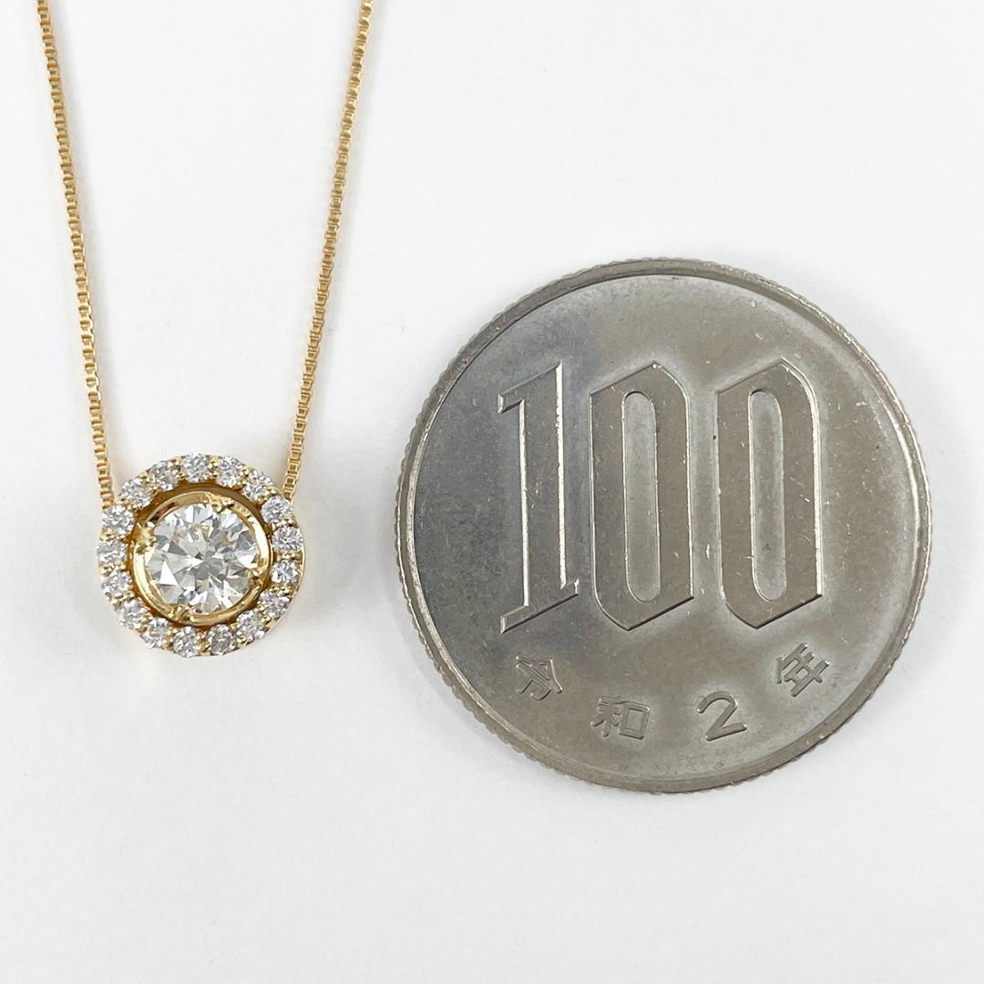 K18 天然ダイヤモンド 0.345ct 0.14ct ネックレス