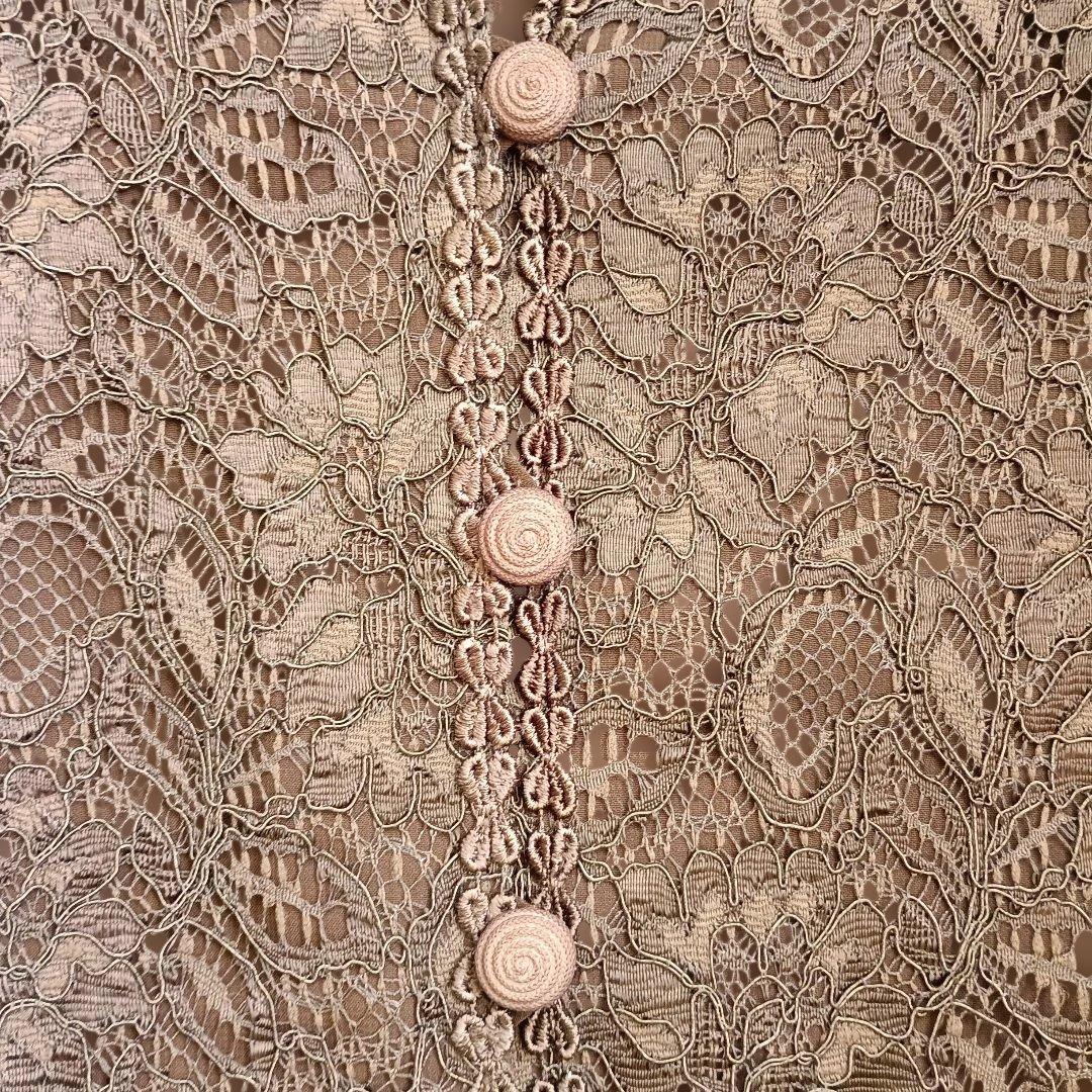 Leilianレリアン　総レースジャケット　濃い茶色　送別会　結婚式