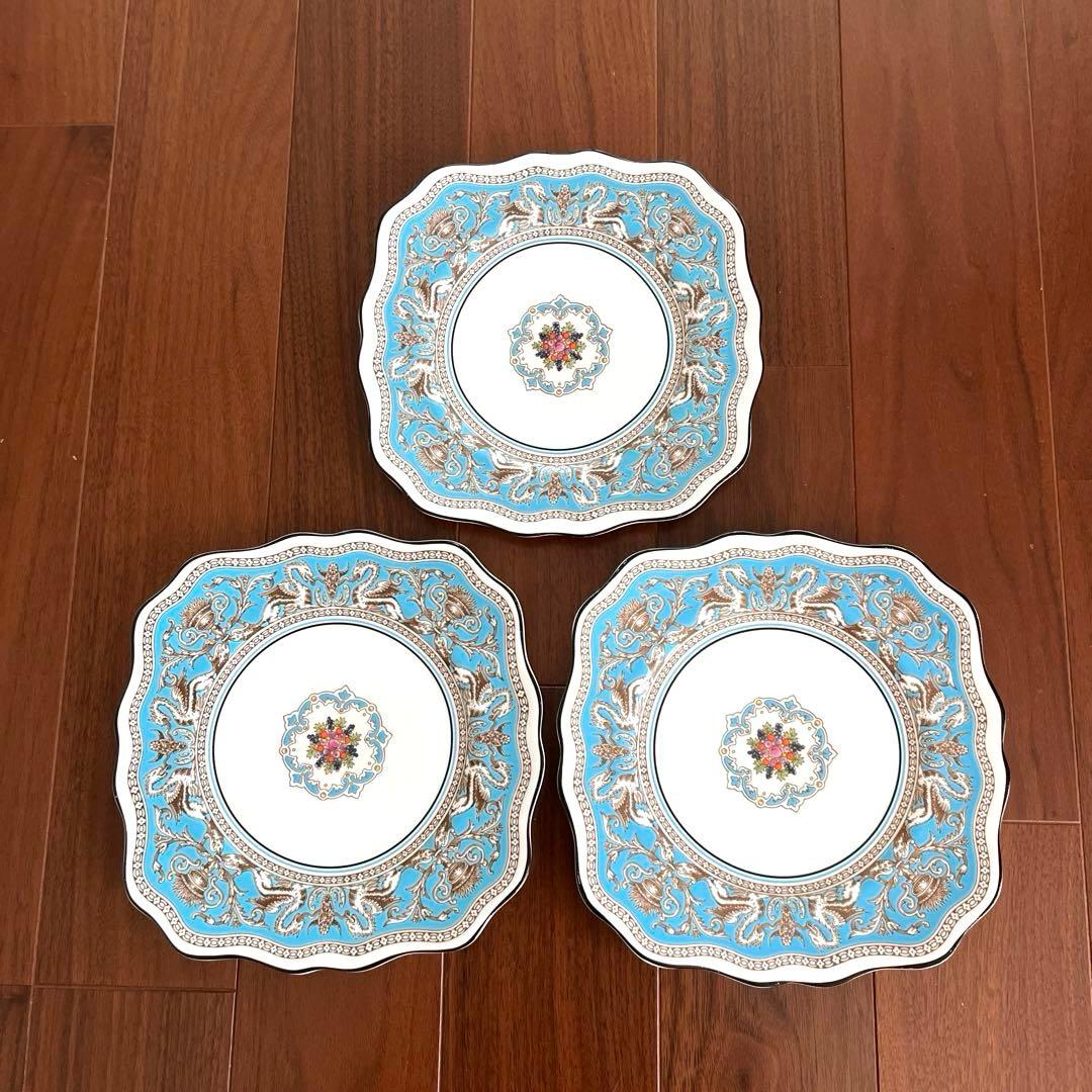 ナンタケットウェッジウッド フロレンティーン スクエア プレート3枚セット