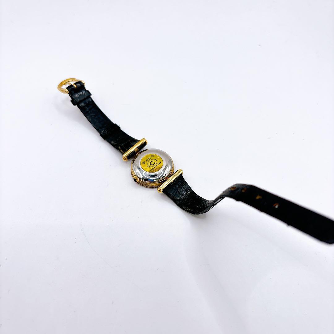 稼働品 WALTHAM ゴールド ブラック クォーツ レディース腕時計