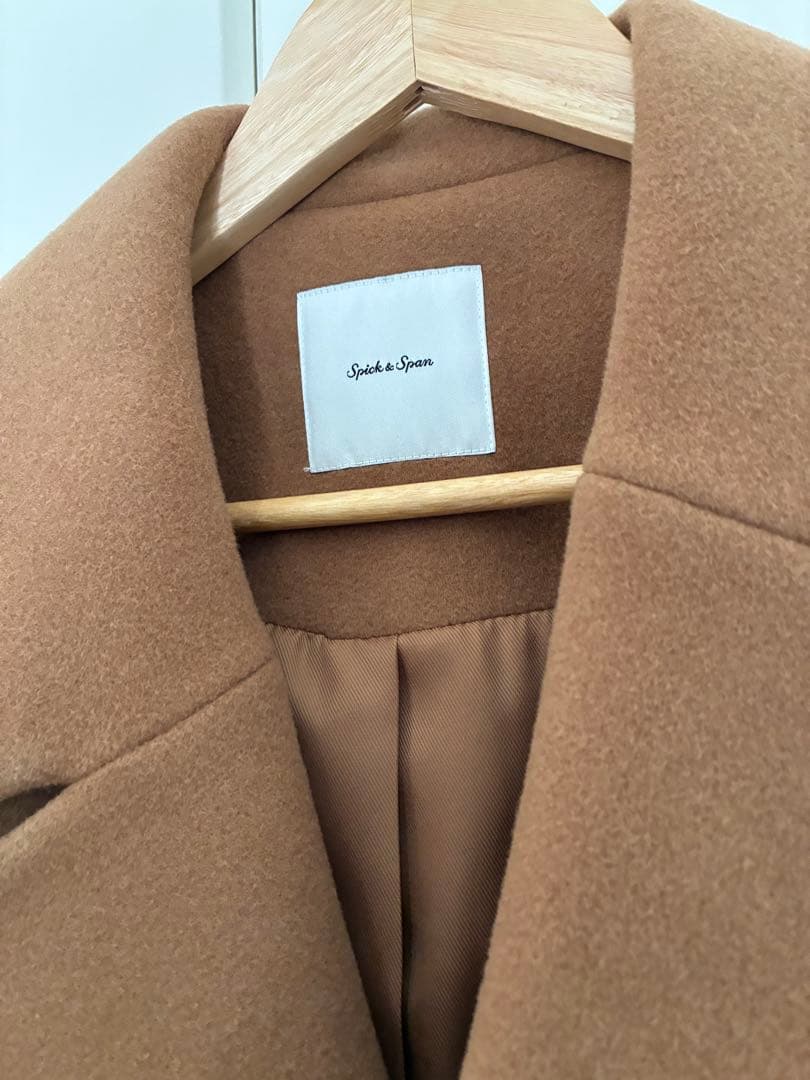 ブラウン ダブルブレスト ロングコート