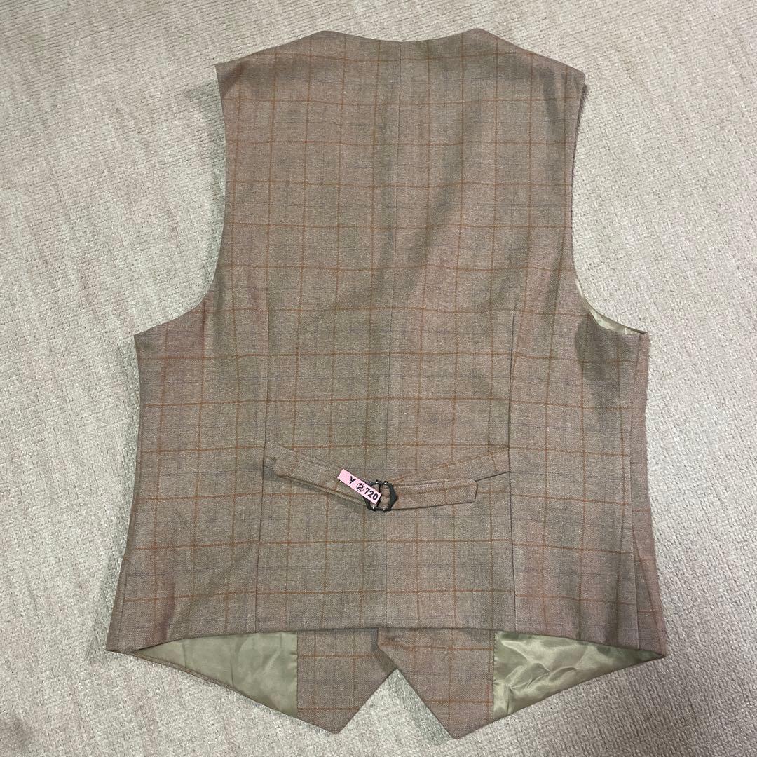 ベージュ チェック柄 3ピーススーツ　WENERGY