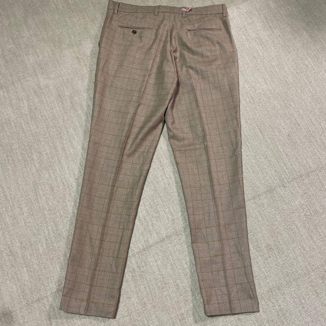 ベージュ チェック柄 3ピーススーツ　WENERGY