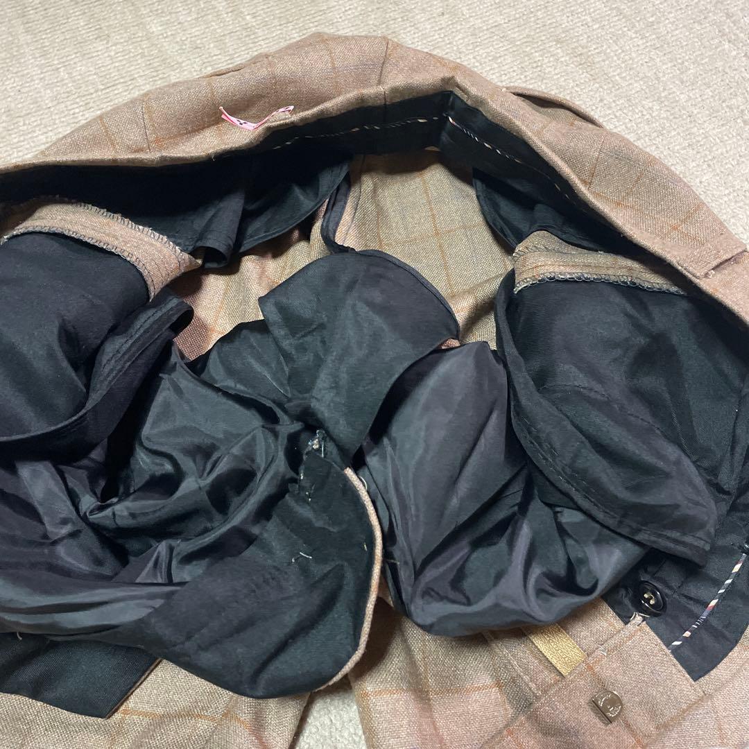 ベージュ チェック柄 3ピーススーツ　WENERGY