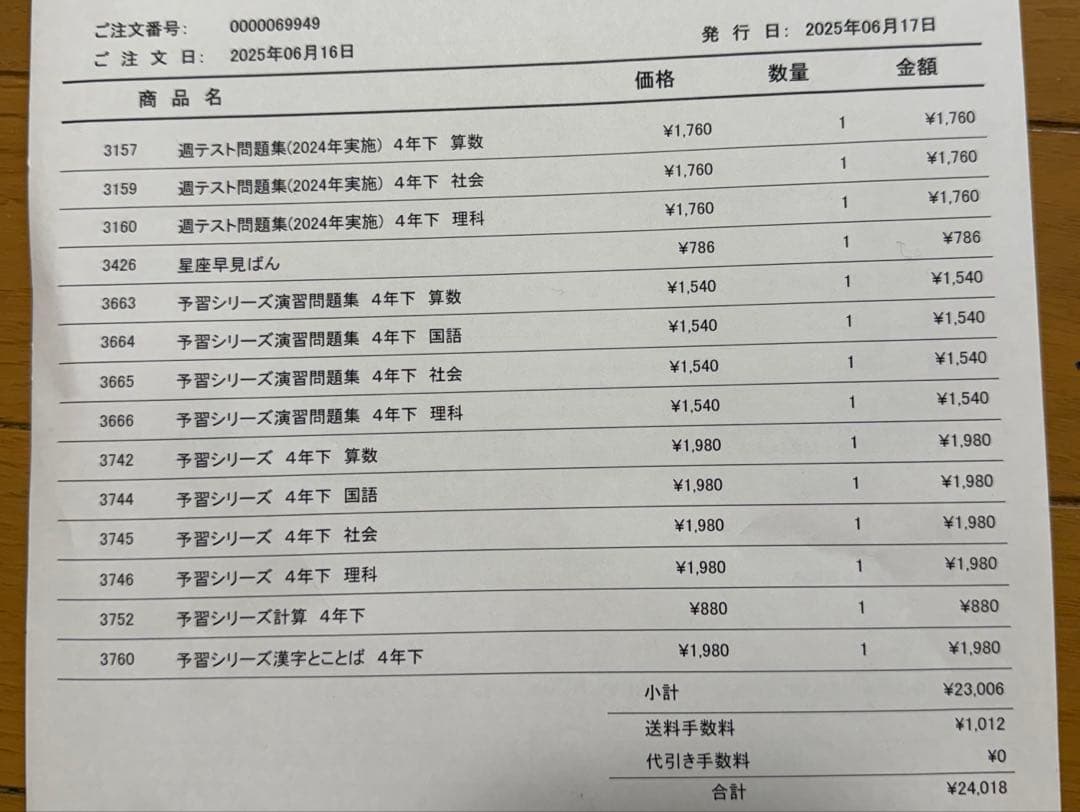 【新品】四谷大塚　予習シリーズ4年生 下セット　13冊