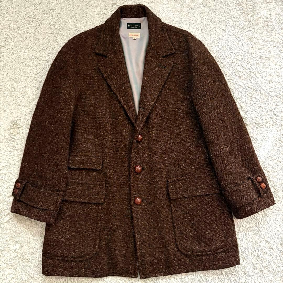 ★ツイード★ ポールスミス BRITISH チェスターコート 胡桃ボタン 茶系