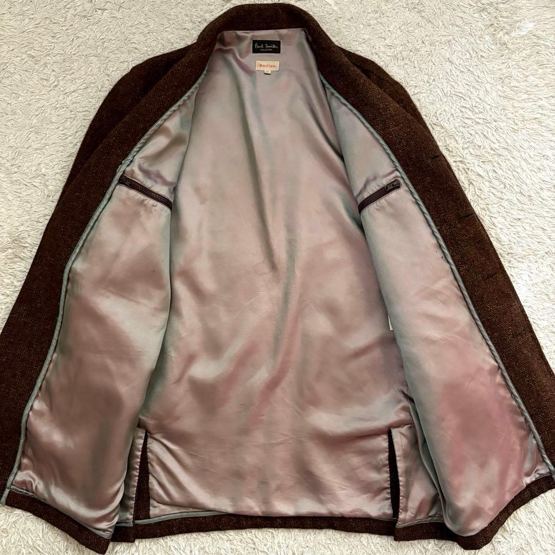 ★ツイード★ ポールスミス BRITISH チェスターコート 胡桃ボタン 茶系