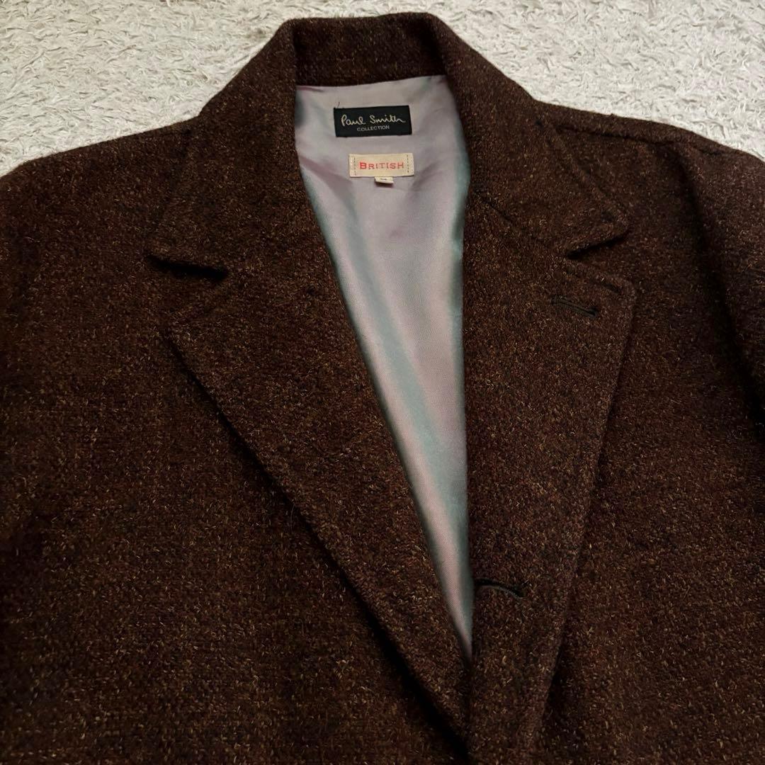 ★ツイード★ ポールスミス BRITISH チェスターコート 胡桃ボタン 茶系