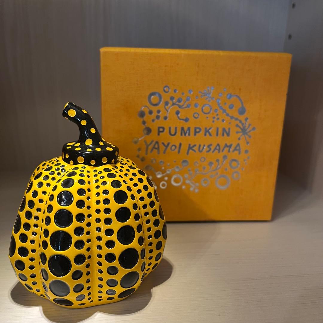 【元箱付】草間彌生 オブジェ　パンプキン（イエロー）