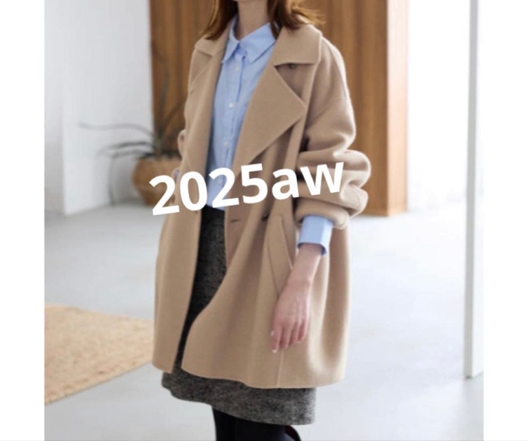 SLOBE IENA souple wool ダブルフェイスミドルコート