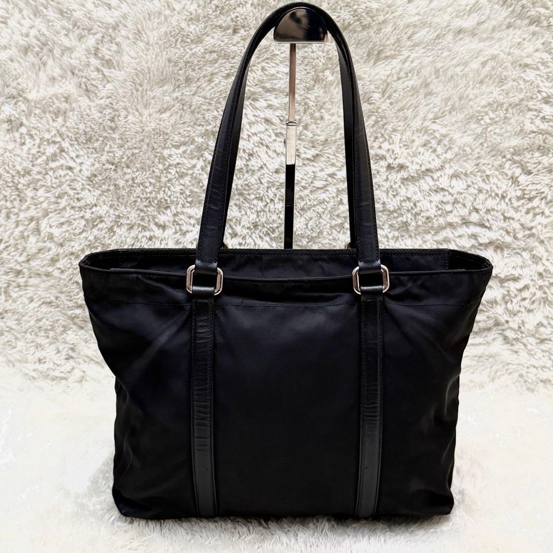 PRADAプラダ サフィアーノ レザー トートバッグ A4 ナイロン 三角ロゴ