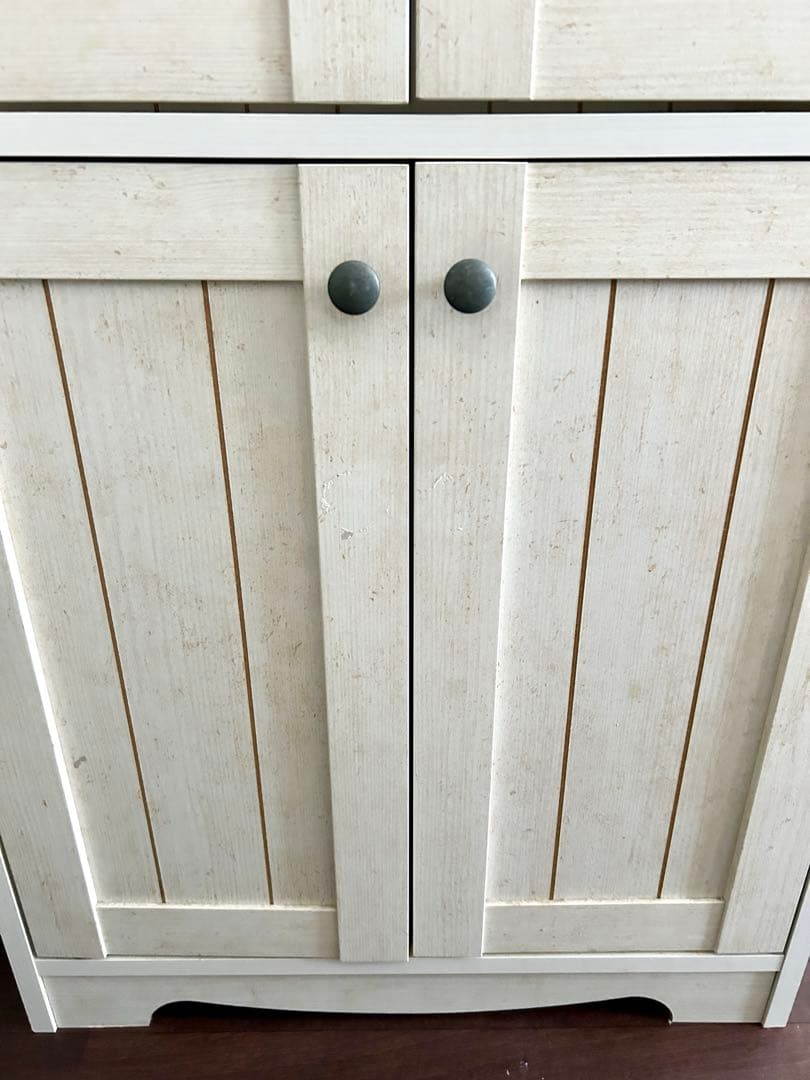 ニトリ　キャビネット　食器棚　木製　ホワイト