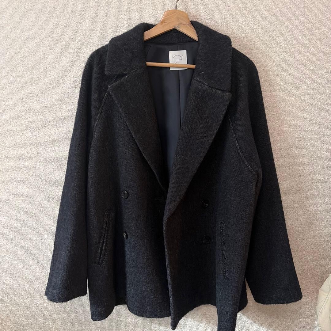【美品】crewre マイルドシャギーウールPコート　navy size3