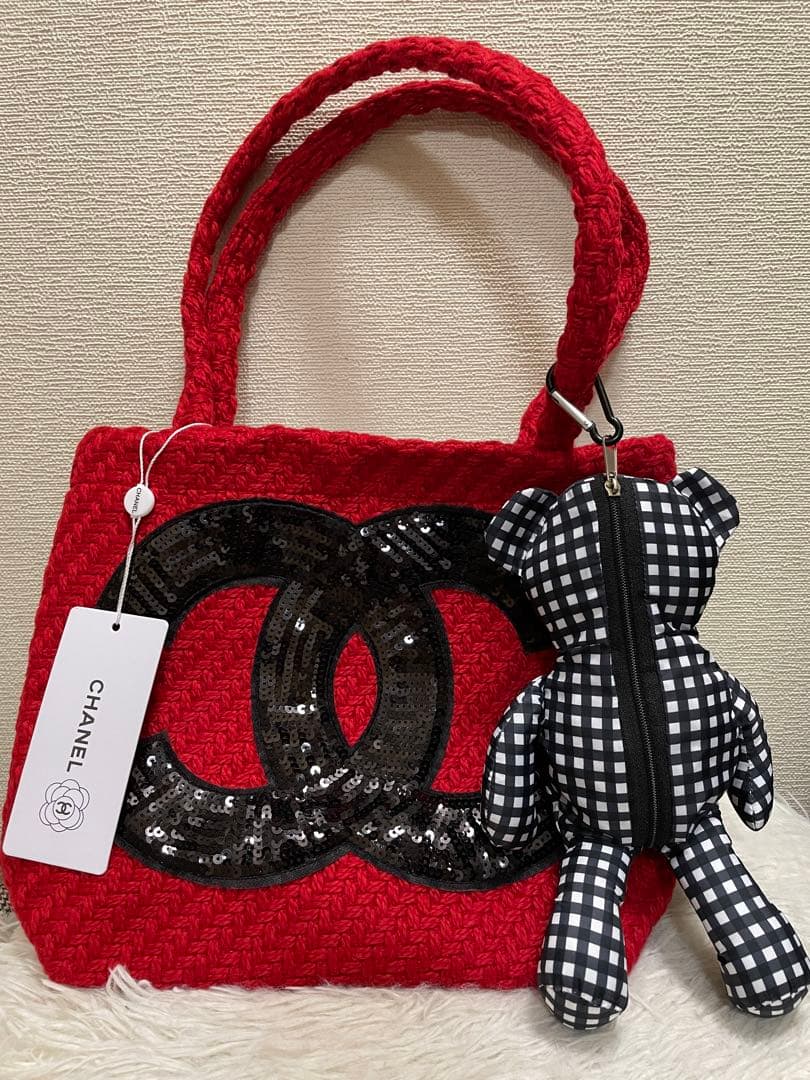 CHANEL トートバッグ スパンコール クマエコバッグ付き ❣️