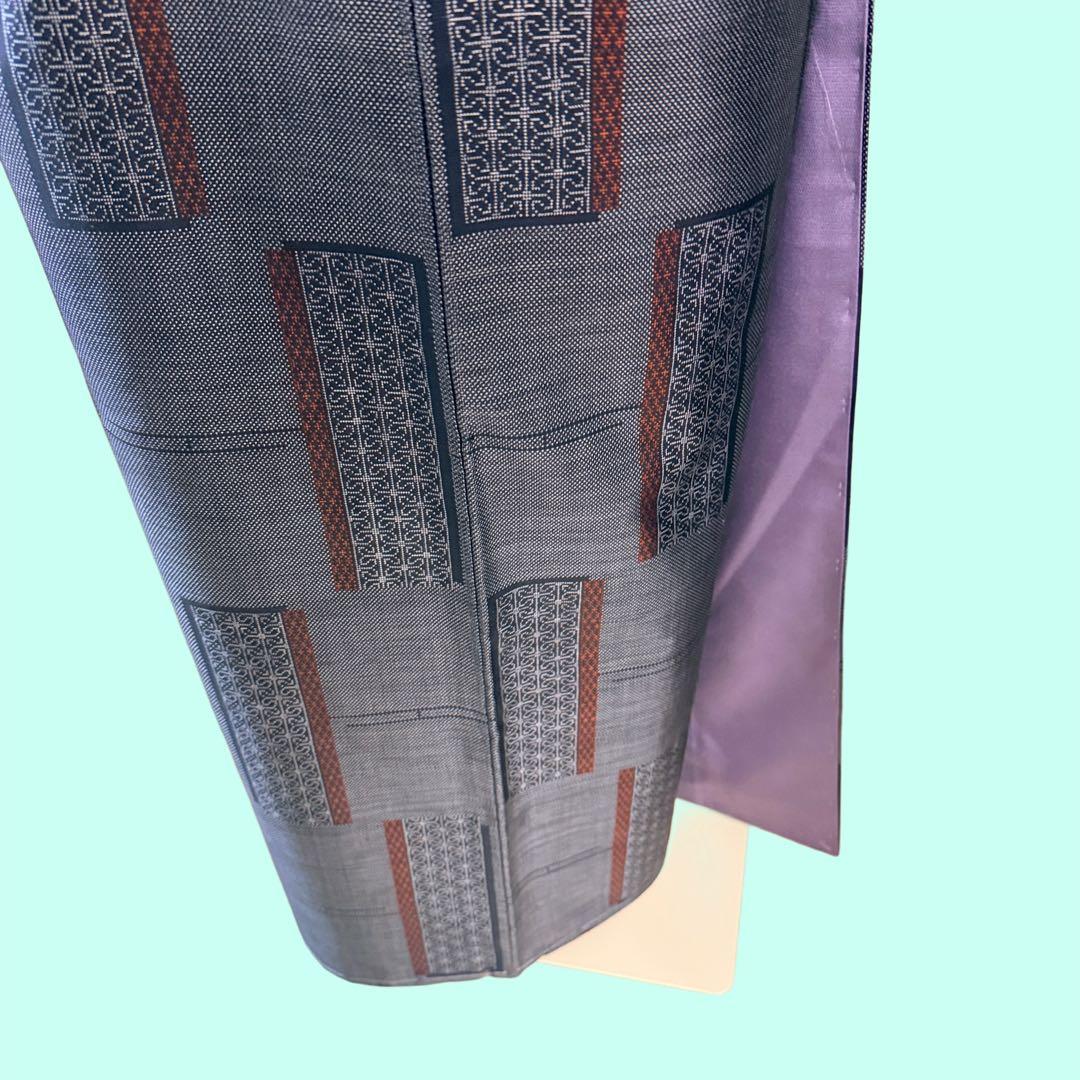 未使用　しつけ付　本場大島紬　トールサイズ　ゆったり　正絹