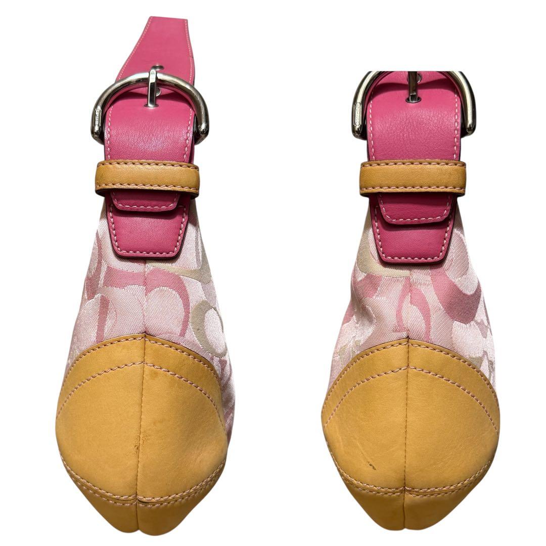 【貴重】 美品 COACH コーチ ホーボー ワンショルダーバッグ シグネチャー