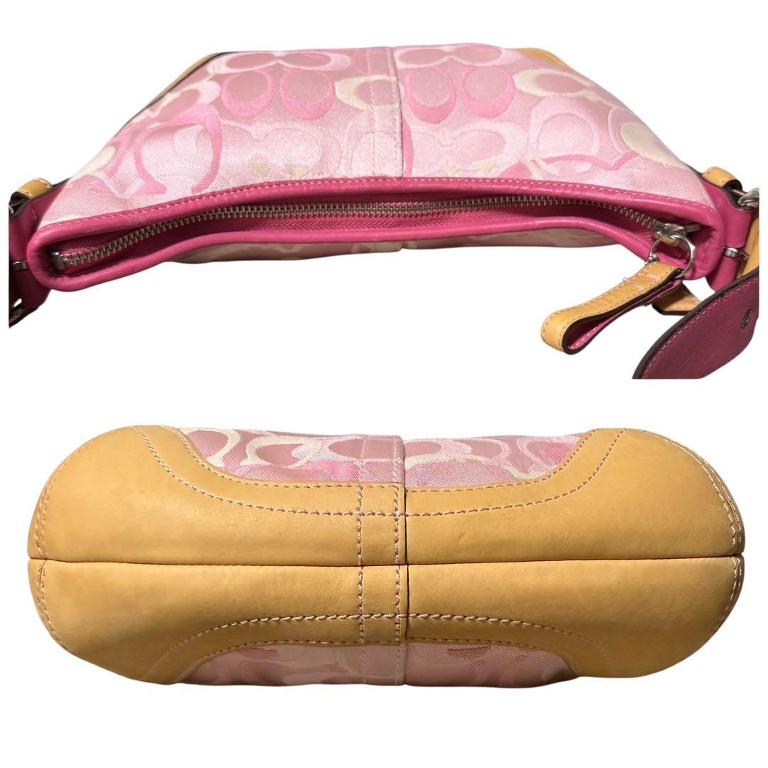 【貴重】 美品 COACH コーチ ホーボー ワンショルダーバッグ シグネチャー