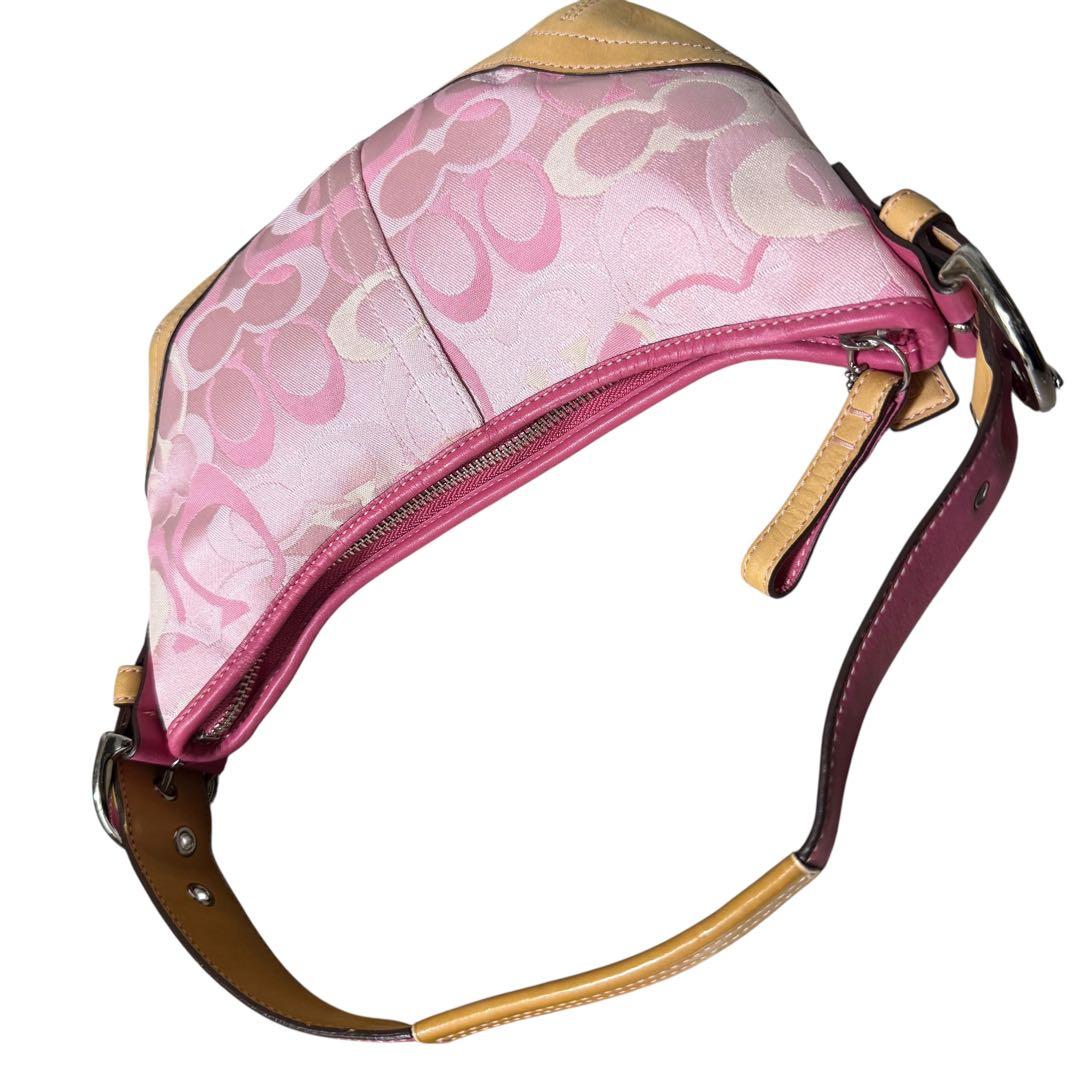 【貴重】 美品 COACH コーチ ホーボー ワンショルダーバッグ シグネチャー