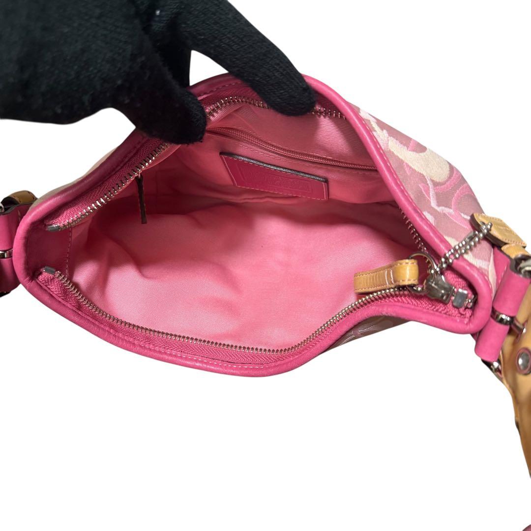 【貴重】 美品 COACH コーチ ホーボー ワンショルダーバッグ シグネチャー