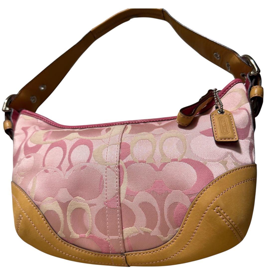 【貴重】 美品 COACH コーチ ホーボー ワンショルダーバッグ シグネチャー