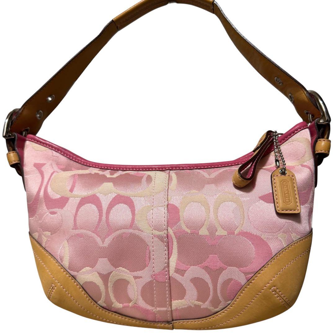 【貴重】 美品 COACH コーチ ホーボー ワンショルダーバッグ シグネチャー
