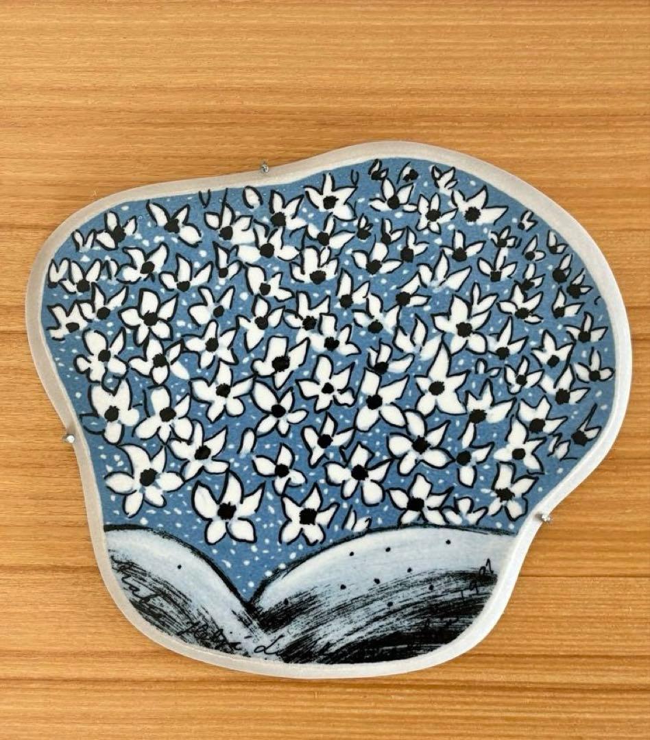 【希少カラー】ARABIA アラビア ヘルヤ \"Valkovuokot\" 陶板画