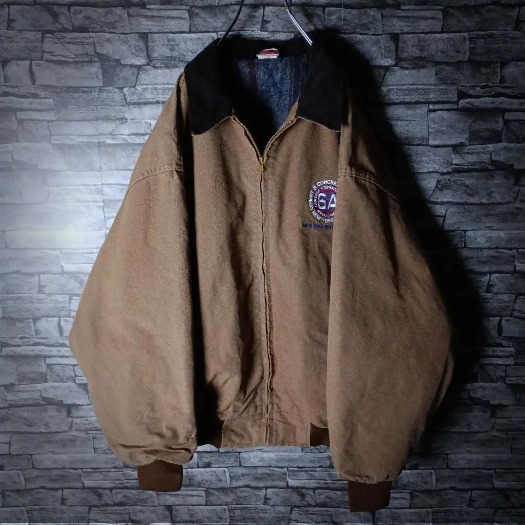 USA製☆ユニオンラインダックジャケット トラッカー 襟切り替え 特大 輸入古着