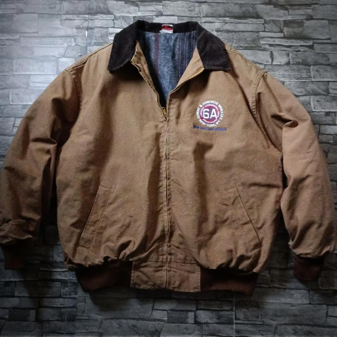 USA製☆ユニオンラインダックジャケット トラッカー 襟切り替え 特大 輸入古着