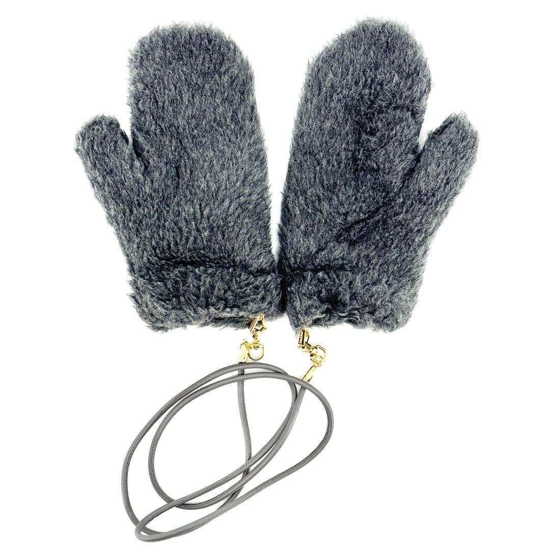 MAX MARA テディベア ミトン 手袋 S/M マックスマーラ コートグレー