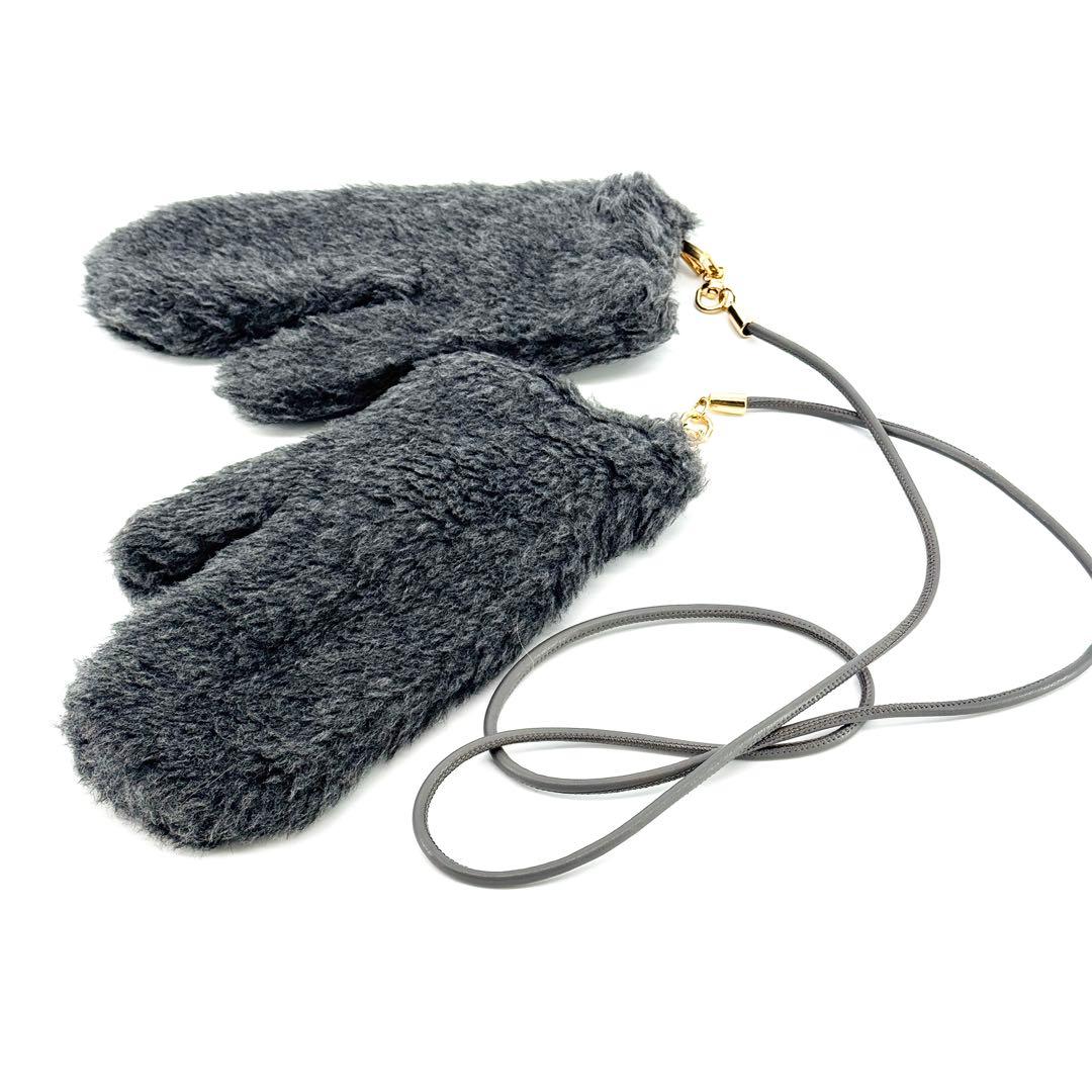 MAX MARA テディベア ミトン 手袋 S/M マックスマーラ コートグレー