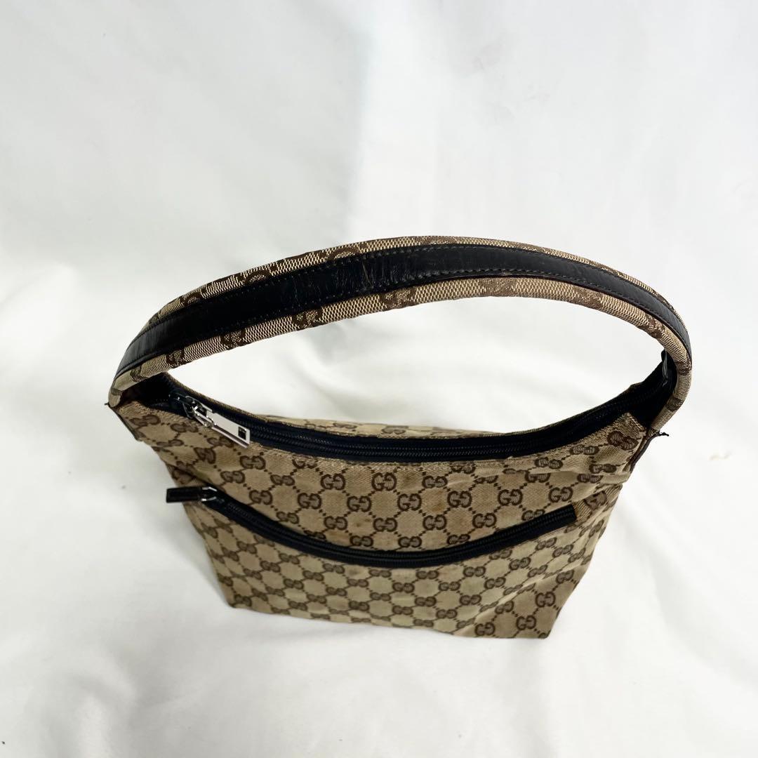 グッチ GG柄 ワンショルダー キャンバス ブラウン 大容量 多機能 肩がけ